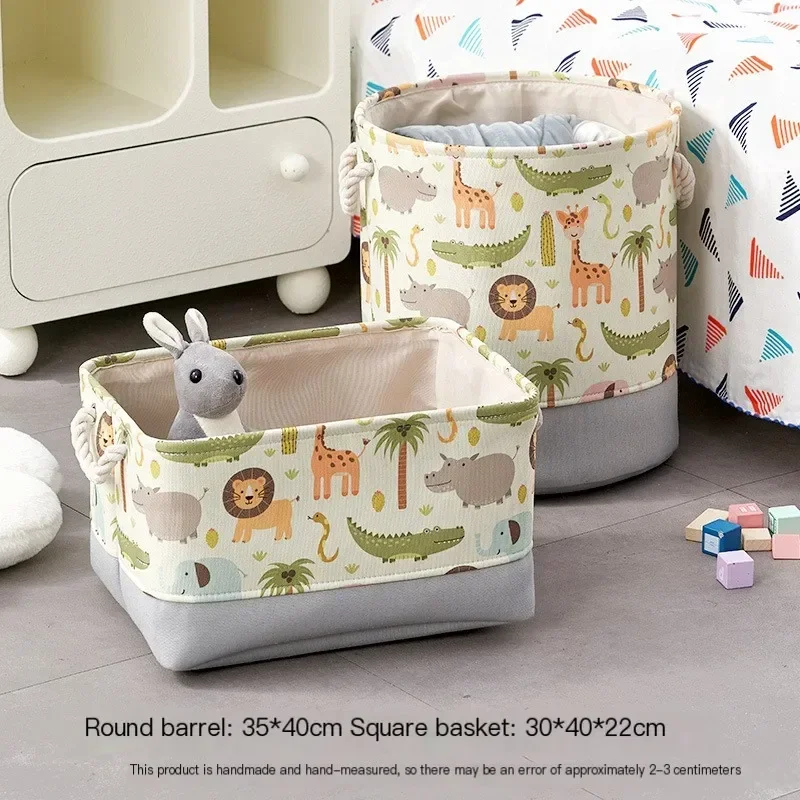 Opbergmanden Speelgoed Opbergdozen Cartoon Print Organizer Verdikte Opbergtas Stof Trekkoord Rommel Opbergdoos: Black