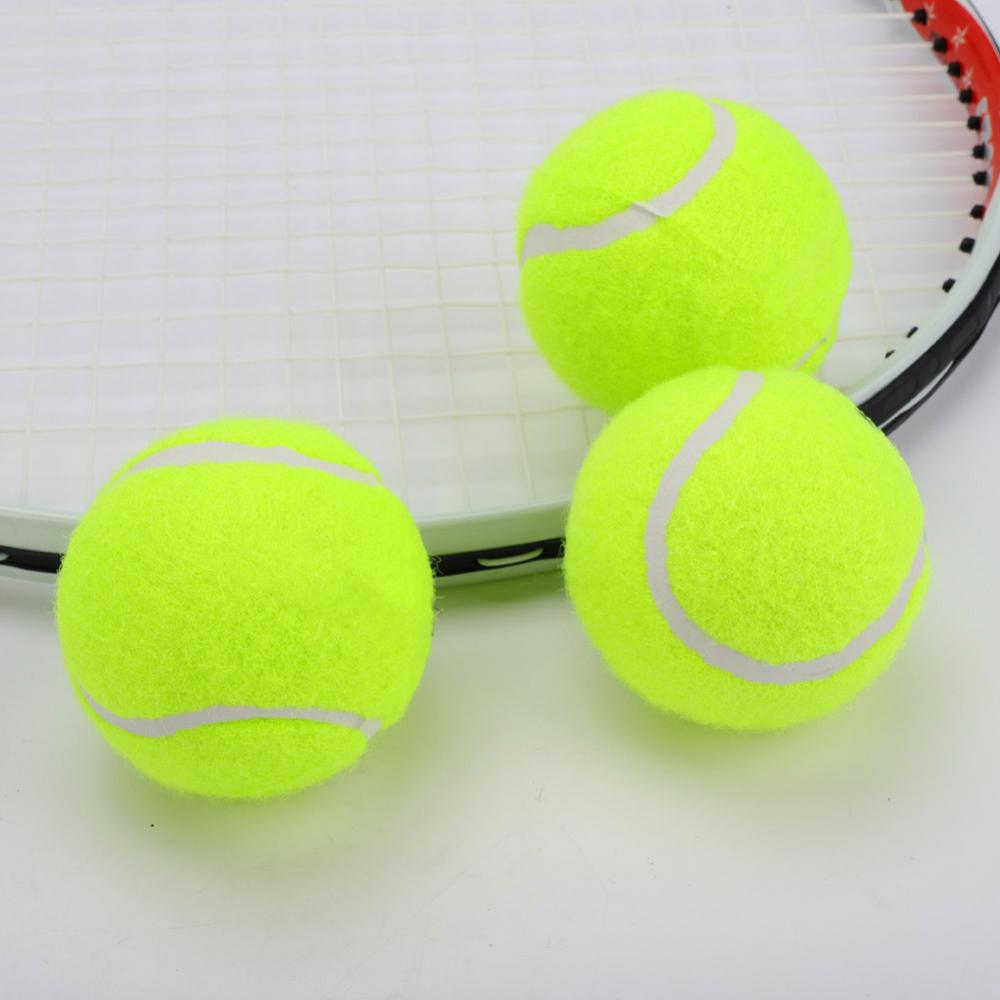 3Pcs/Pack Elastic Rubber Tennis Ball High Resilience Durable Tennis Practice Ball School Fun Club Competition Training Ball