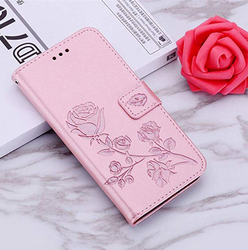 Caso di Vibrazione del Cuoio del raccoglitore Delle Donne per Cubote Nota 20 Del Telefono della Custodia per Armi per Carteira Cubot Nota20 6.5 Copertura Hoesje con tasca di carta: rosa