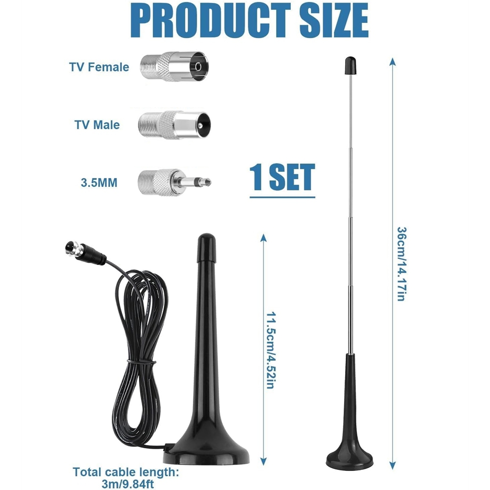 ABUO-FM DAB Radio Antenna With Extension Cable For Stereo System And AV Receiver- Universal Indoor Use