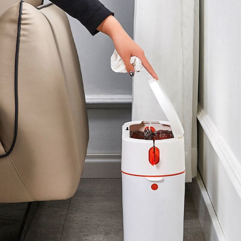 Cabinet Storage Trash Bins Dustbin Bathroom Trash Can Automatic Wastebin Waste Garbage Can Household Rubbish Container