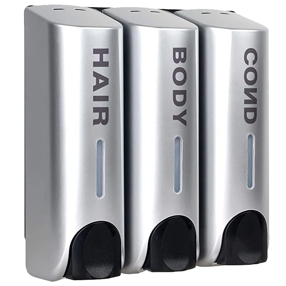 300ML Soap Lotion Dispenser Wall- Mounted Manual Liquid Dispenser Refillable Soap Dispenser for Kitchen Bathroom Washroom: Brown