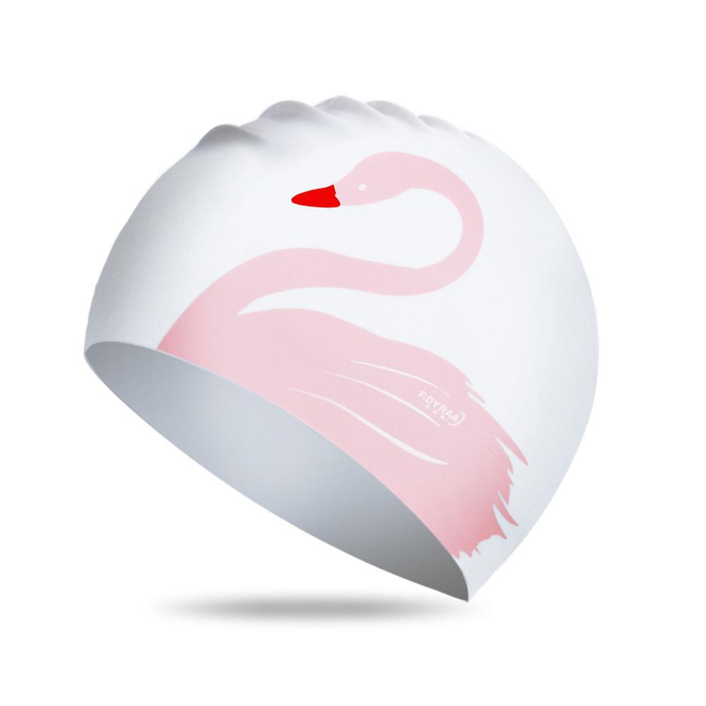 Siliconen Badmuts Flexibele Duurzame Lang Haar Badmuts Elegante Zwaan Comfortabele Antislip Badmuts Voor Mannen vrouwen: Roze