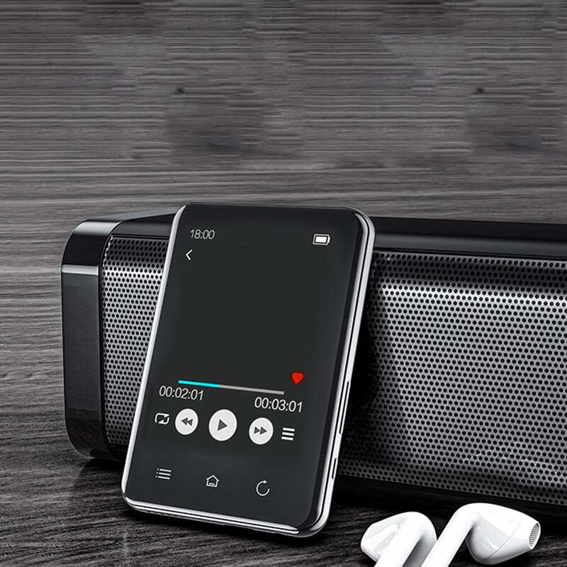 RUIZU D66 Bluetooth 5.0 MP3 Player Press Screen Music Player Portable FM Recorder E-Book Clock