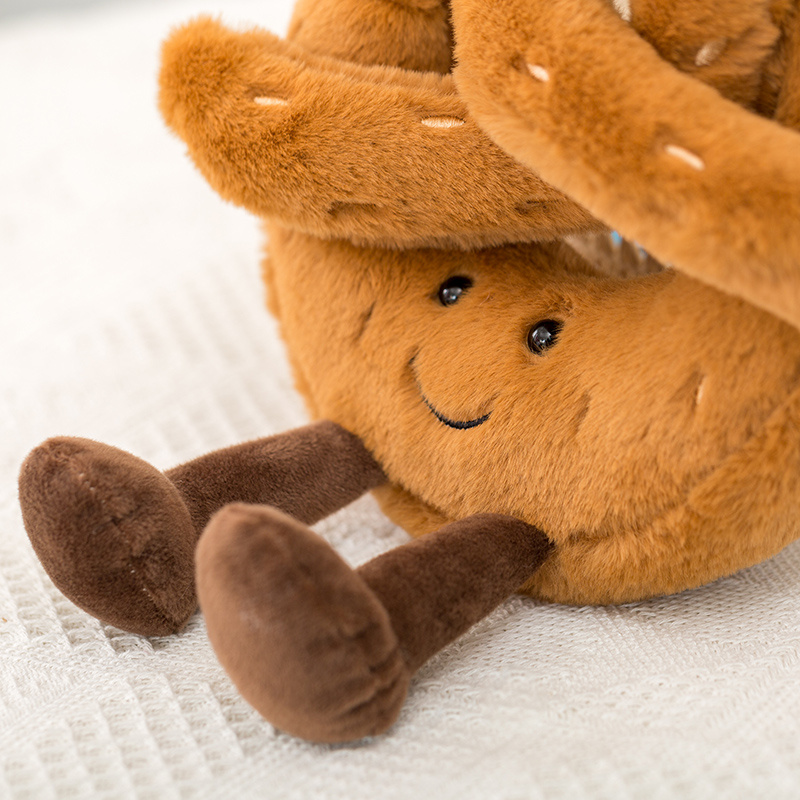 Jellycats Cute Plush Toast Bread Pretzel Croissant Baguette Toy Stuffed Food Bread Soft Doll Birthday Christmas for Kids