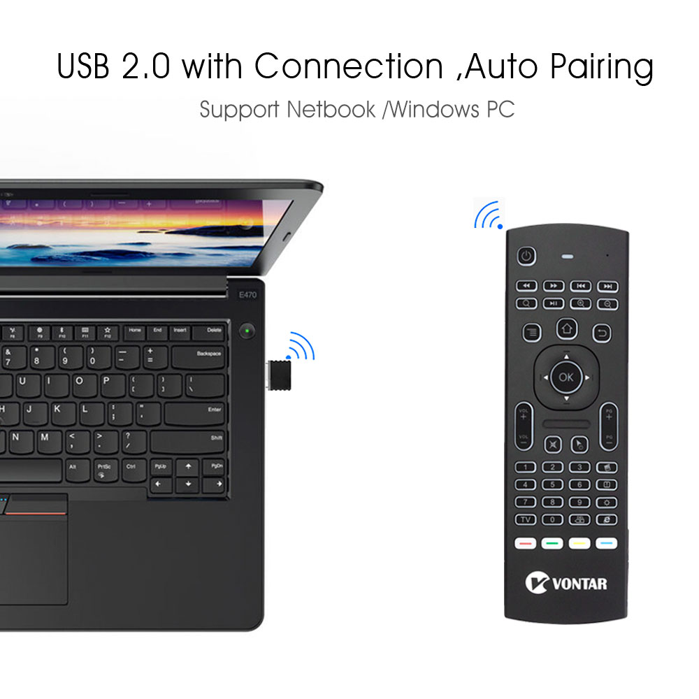 VONTAR-teclado inalámbrico MX3 Pro para Android TV Box, periférico con retroiluminación, 2,4G, Control remoto, aprendizaje IR, Fly Air, ratón, X92, X96