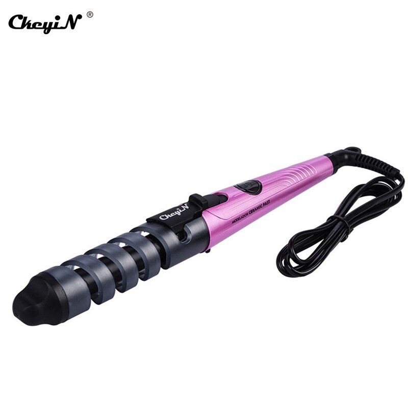 Rizador de pelo en espiral portátil para viaje, rizador de pelo grande, rizador de pelo eléctrico de calentamiento rápido, estilizador de cabello para mujer: HS010Z