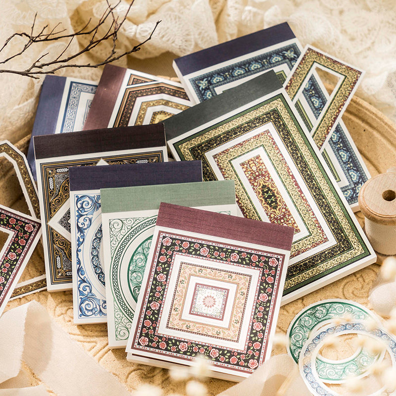 Yoofun 30 Blatt Barock-Fenster, dekoratives Material, Papier, Collage, Ränder, Hintergrundpapier, Scrapbooking, Tagebuch, Rahmen, Etikett, Planer