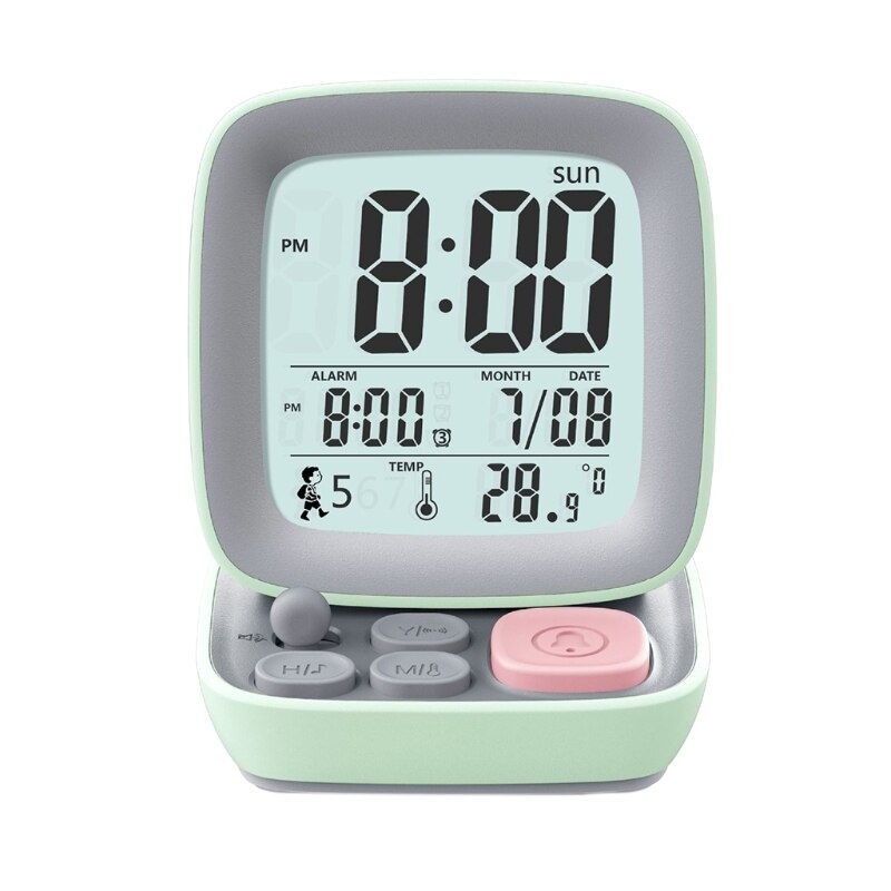 Reloj de escritorio con temporizador para niños y estudiantes, pantalla Digital grande, E5BE: GREEN