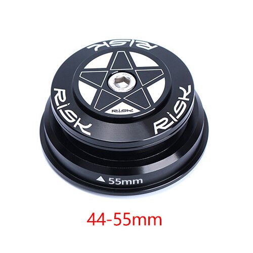 RISK DH-562 Bicycle Headset 44-56/44-55mm Aluminum CNC 1 1/8"-1 1/2" 1.5 Bike Tapered Tube fork Straight Steerer Double Bearing: DH-552 Black