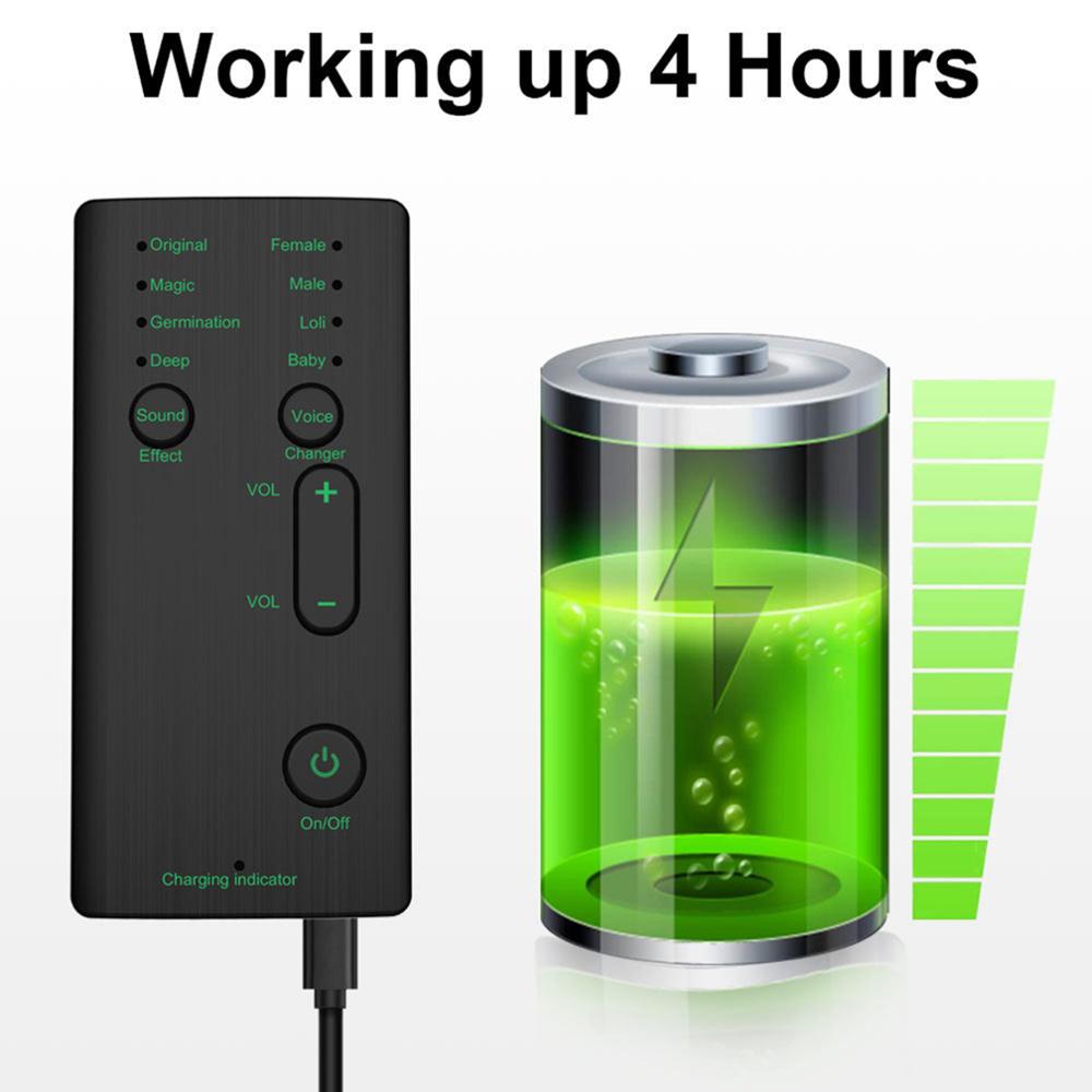 Voice Changer Mini Portable 8 Voice Changing Modulator with Adjustable Voice Functions Phone Computer Sound Card Mic Tool