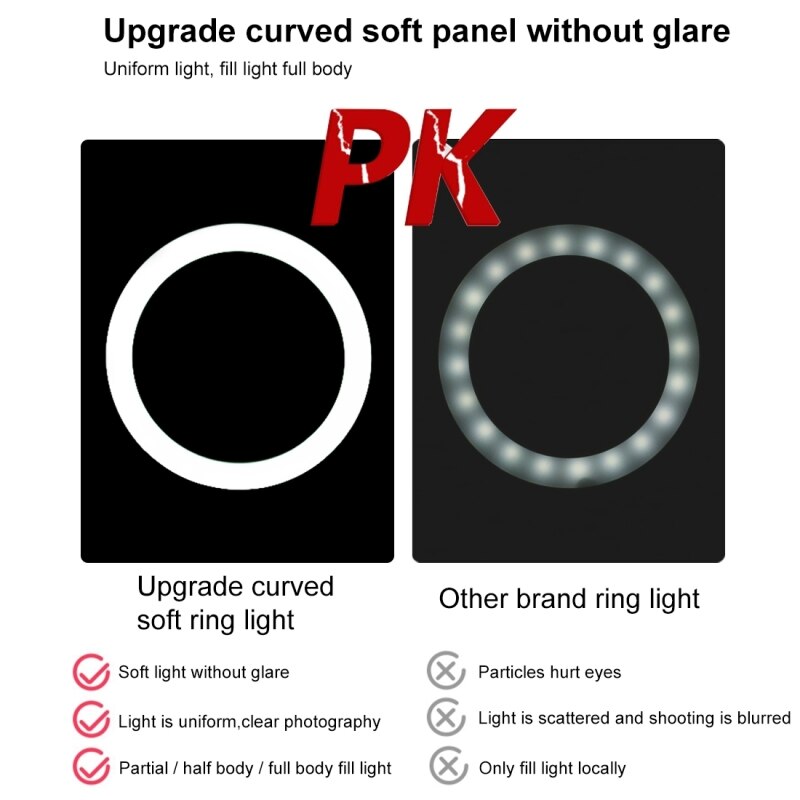 Gebogen Oppervlak Live Vullen Licht Broadcast Verfraaiing Light Usb Charger Verstelbare Helderheid Voor Indoor Outdoor Fotografie