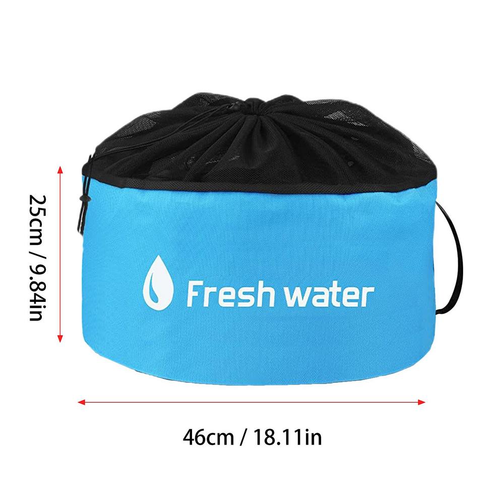 RVs Storage Utility Bag Caravans Motorhome Water Hose Storage Bag Indoor Breathable Drawstring Pouch Hiking Foldable Organizer: Blue