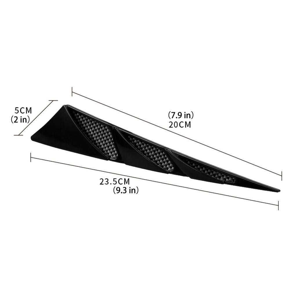 Pegatinas para capó de coche, pegatina negra para ventilación de coche, accesorios para Exterior de coche, 2 uds.