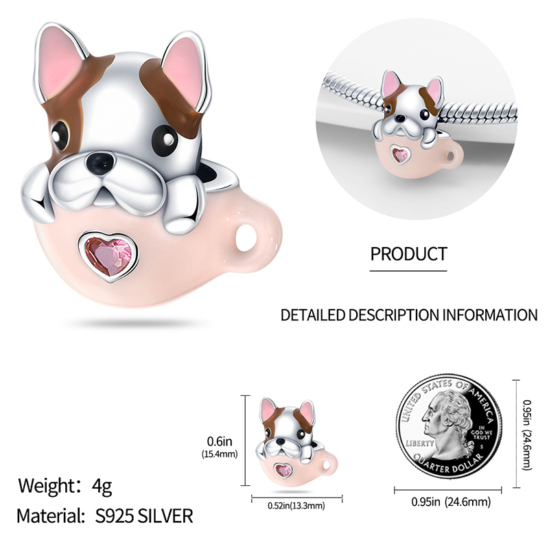 925 Sterling Silver Katt Hund Husdjur Djur Tassavtryck Serie Berlocker Pärlor Passar Originala Armband S925 DIY Smycken