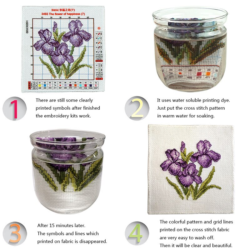 Daisy vase Cross stitch kits DIY Handwork Cross stitching Beginner Printed Canvas White Fabric Embroidery Needlework sets