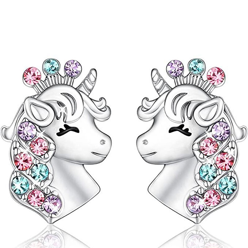 Boucles d'oreilles licorne pour petite fille, bijoux en cristal, chat, papillon, arc-en-ciel, cœur, étoile, de noël, tendance: Style 20