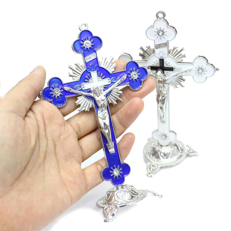 Pruimenbloesem metalen kruis jezus christus bitterheid kerk heilig beeld ornamenten kantoor huishoudelijk religieuze goederen