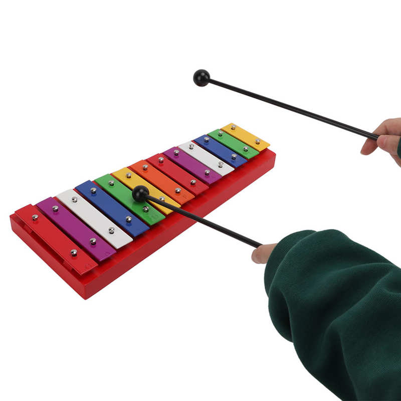 Colorful Xylophone Aluminum Birch 13 Tones Xylophone Glockenspiel for Creating Music Percussion Musical Instruments