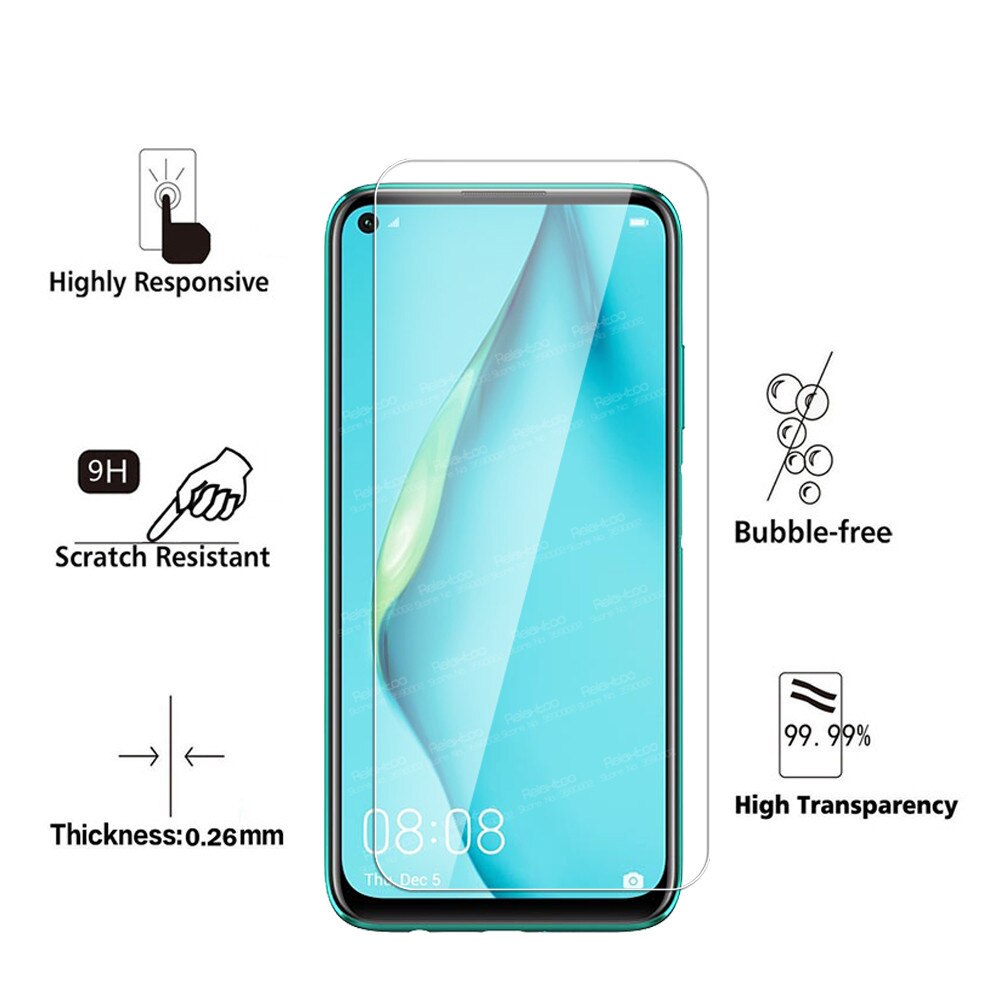 2Pcs Gehard Beschermende Glas Voor Huawei P40 Lite P20 Pro P30 Licht P 20 30 40 P40lite E P20lite p30lite Screen Protector Film