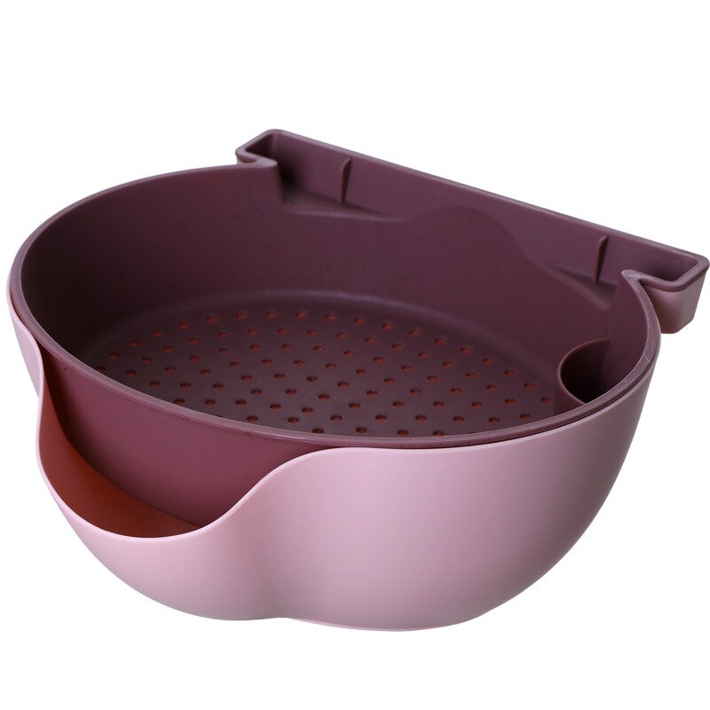 Panier de rangement d'aliments, légumes et fruits, panier de lavage avec support pour le téléphone: 05