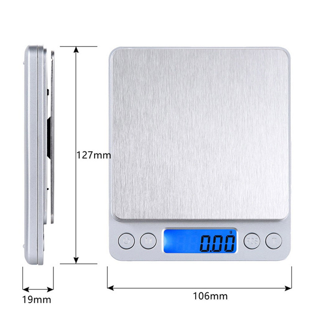 500 g x 0,1 g Küchenwaage Mini tragbar Digital für Taschenwaage Präzisionsschmuck Elektronische Waage Gewicht Gold Gramm