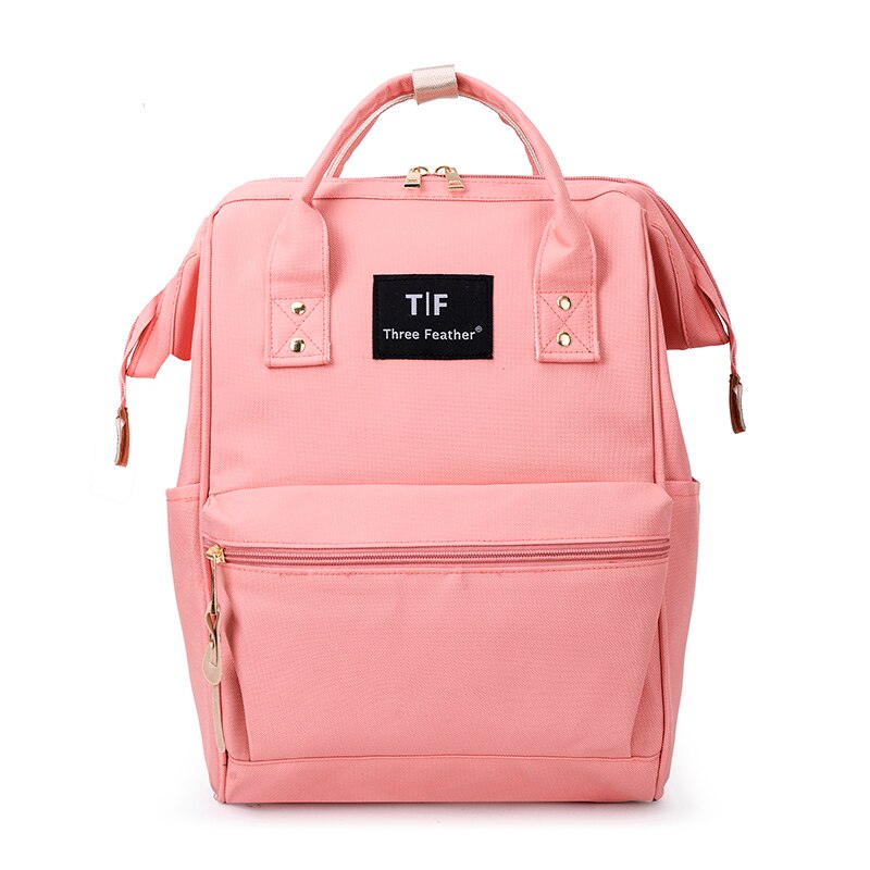 Women Waterproof Backpack Youth Korean Style Shoulder Bag Laptop Schoolbags For Teenager Girls Mochila Rugzak Sac A Dos: light pink