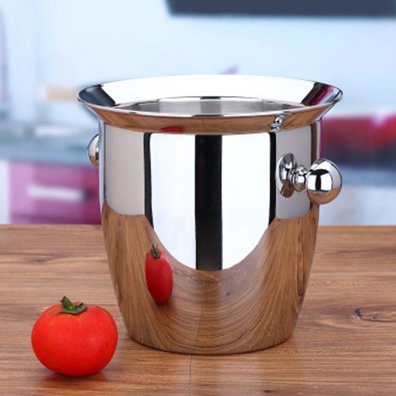 Stainless Steel Thickened Red Wine Ice-Pail Cooler Box Thickening Champagne Bucket Ice Bucket Wine Cooler for Hotel Bar