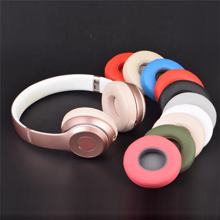 Originele Geheugen Spons Lederen Solo3 Oorkussens Cover Draadloze Hoofdtelefoon Vervanging Voor Beats Solo 2 2.0 3 3.0 Ear Pad