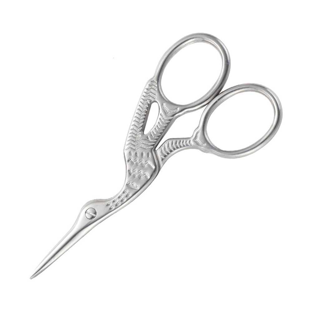 Tijeras de cejas puntiagudas con patrón de pájaro, recortadoras de cejas de acero inoxidable degradado, accesorios de maquillaje de alto nivel: A