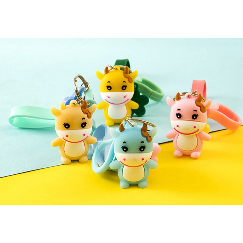 Year of the Ox Keychain Cow Doll Key Chain Lucky Car Key Chain Bag Pendant Keyring Year For Kids