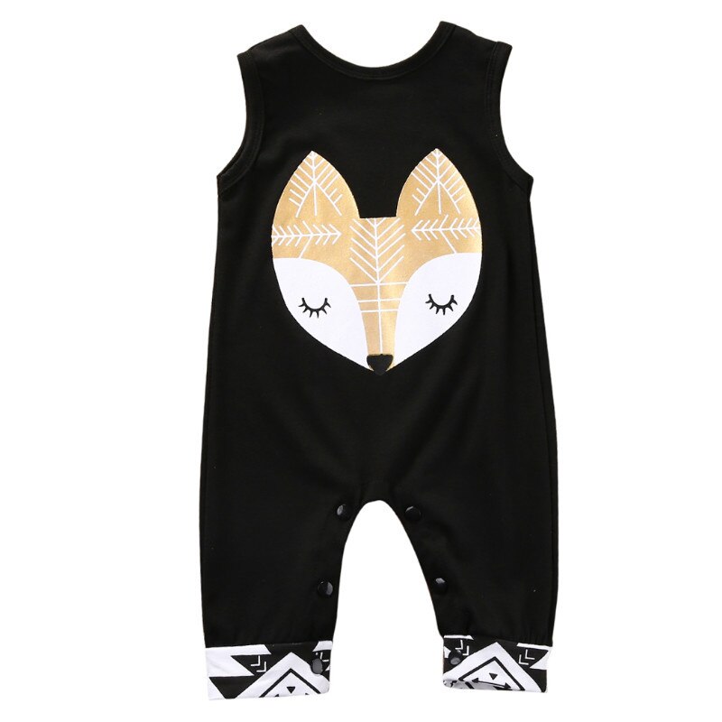 Cotton Newborn Infant Baby Boy Girl Sleeveless Romper Jumpsuit Clothes Outfis Size 0-24M