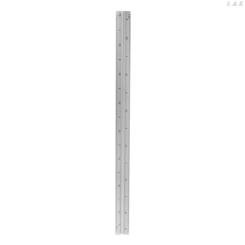 30cm aluminium metalen driehoek schaal architect ingenieur technisch liniaal 12\ "