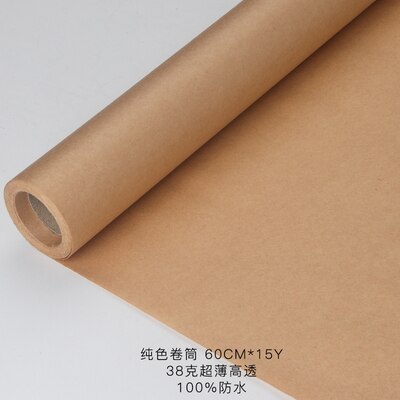 Verse 60 Cm X 15 Yard Bloem Boeket Inpakpapier Roll Bloemist Levert Matt Kraft Inpakpapier: Kraft