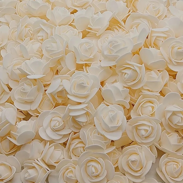 Rosa de espuma de 3cm para oso, flores artificiales, Caja de Diy, decoración de boda, Navidad, hogar, 20 colores, 50/100/200/500 piezas
