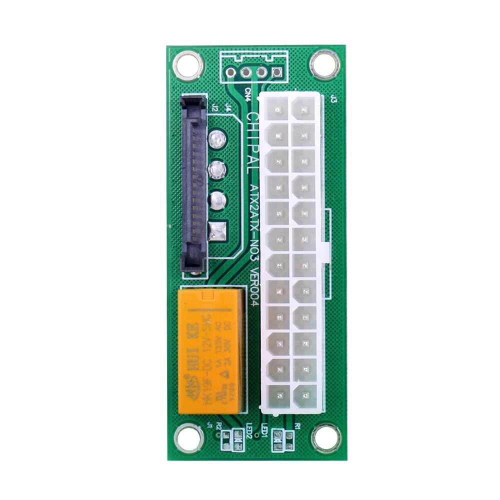 10Pcs Chipal ADD2PSU Atx 24Pin Om 4Pin Dual Psu Kabel Adapter Voeding Sync Starter Verlengkabel: Green SATA to 24Pin