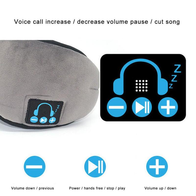 Bluetooth søvnmaske sovehodetelefon trådløs søvn med nyanser mikrofon øye innebygd maske håndfri høyttalere øretelefon travel ey  k5 t 3