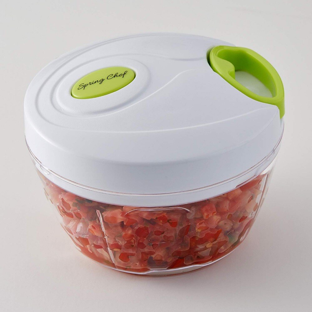 Handleiding Voedsel Chopper, Pull Hand-Aangedreven Ui/Groente/Fruit Dicer met Roestvrijstalen Messen