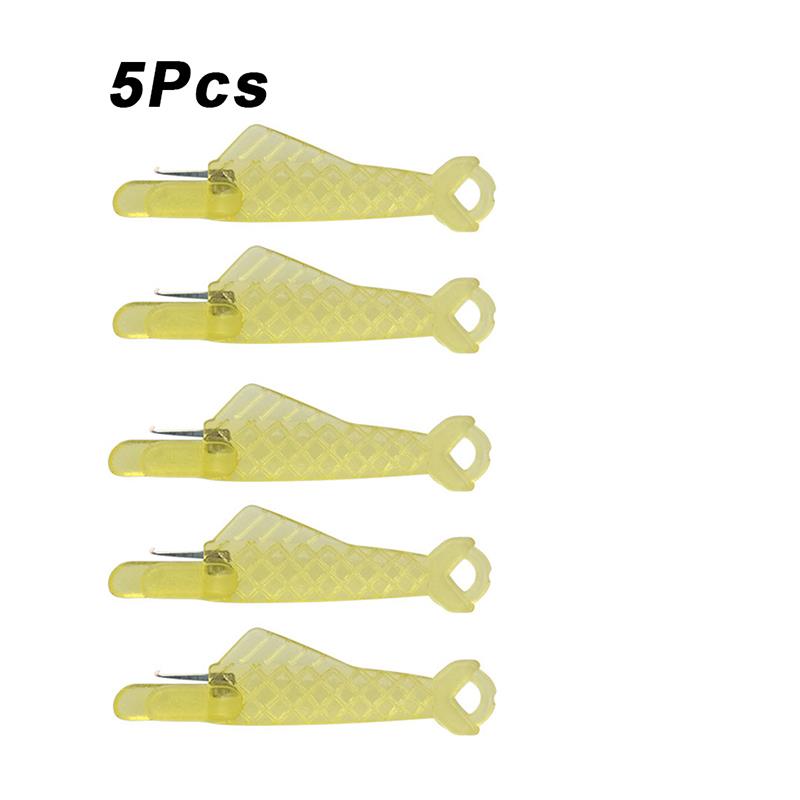 Quick Needle Threader Sewing Machine 1/3/5 Pcs Needle Threader Needle Changer Stitch Insertion Tool Threader Sewing Accessories: 5PCS yellow