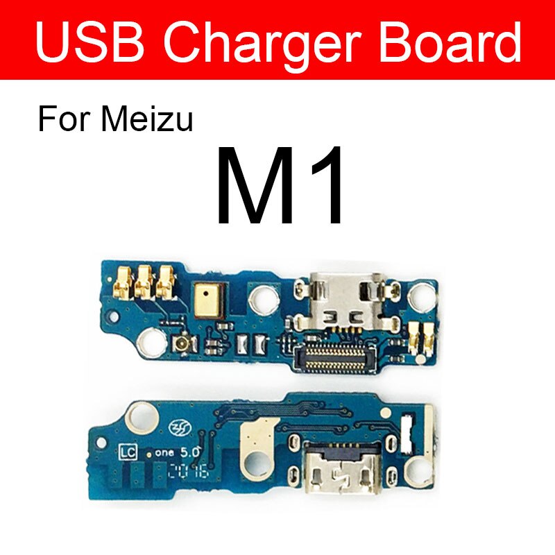 Usb-opladning oplader jack port board til meizu meilan  m1 m2 m3 m3s m5 m5s m6 s6 u10 u20 max note usb stik oplader board: M1