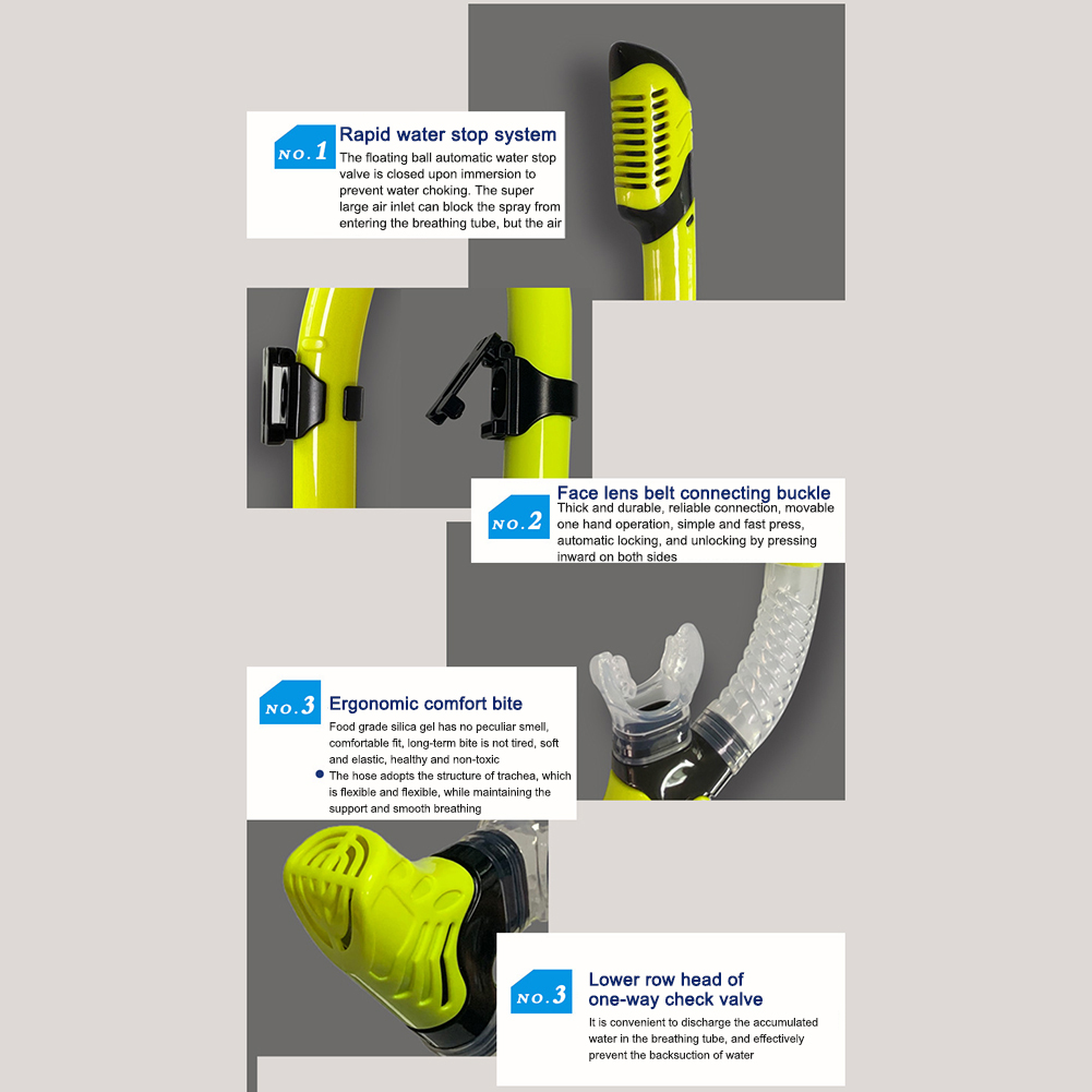 Diving Snorkel Swimming Diving Breathing Tube Hose Full Dry Adult Underwater Snorkeling Gear Diving Equipment