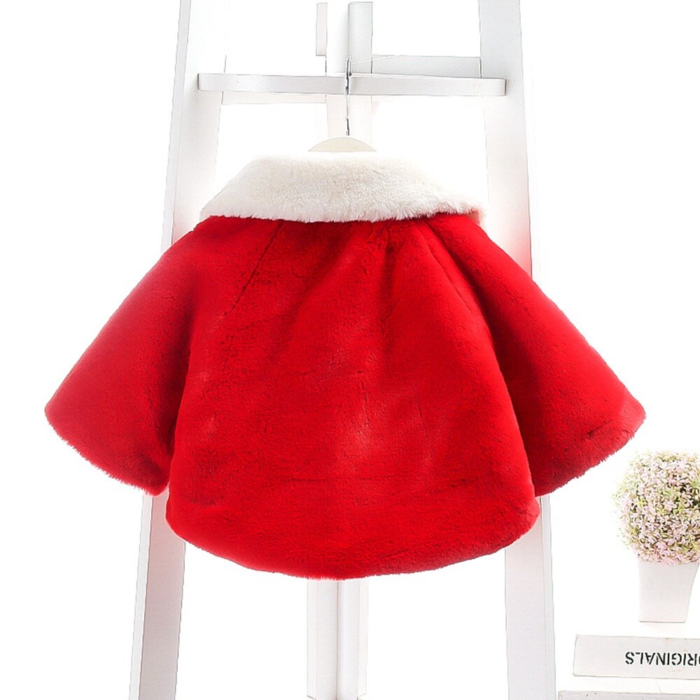 Vinter flickor barn kappa varm sammet fleece cape barn baby spädbarn körsbär bollar prinsessa tjocka ytterkläder mantel  s11467