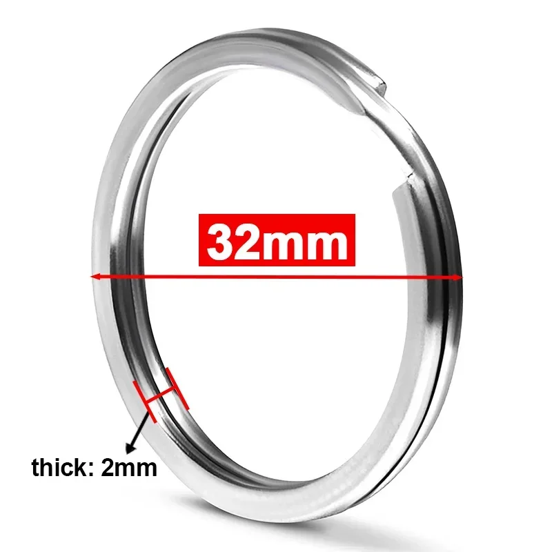 10-50pcs Stainless Steel Key Rings 25/35mm Round Flat Line Split Rings Keyring for Jewelry Making Polished Keychain DIY Findings: 13 cm / Red