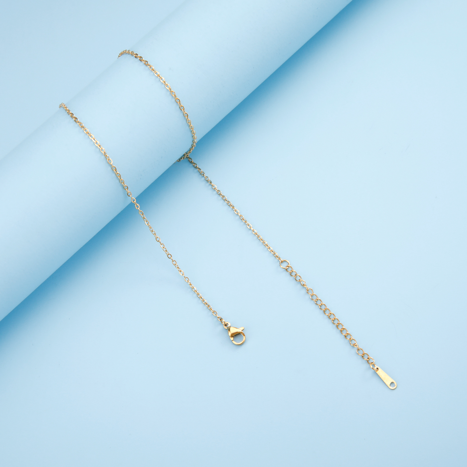 Lucktune Collar minimalista de acero inoxidable para mujer, cadena fina en forma de O, joyería Bohemia, , , 1,3 MM de ancho