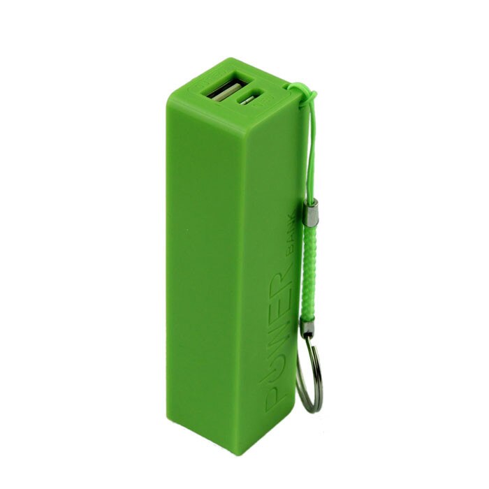 Portable Power Bank 18650 External Backup Battery Charger With Key Chain USB Charging Mobile Phones for Cell Phone: Green