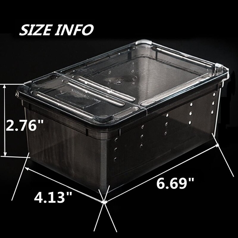 Caja de alimentación de serpiente pequeña para reptiles 10 Uds., tarántula de lagarto, jaula de hábitat, contenedor para incubar, Mini casas portátiles para mascotas