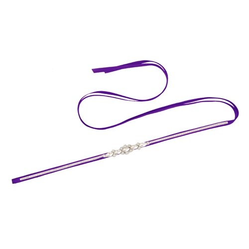 Cinturones de boda brillantes y finos, fajas nupciales de diamantes de imitación, cinturones de novia de plata fina para mujer, cinturón de para accesorio de boda: purple