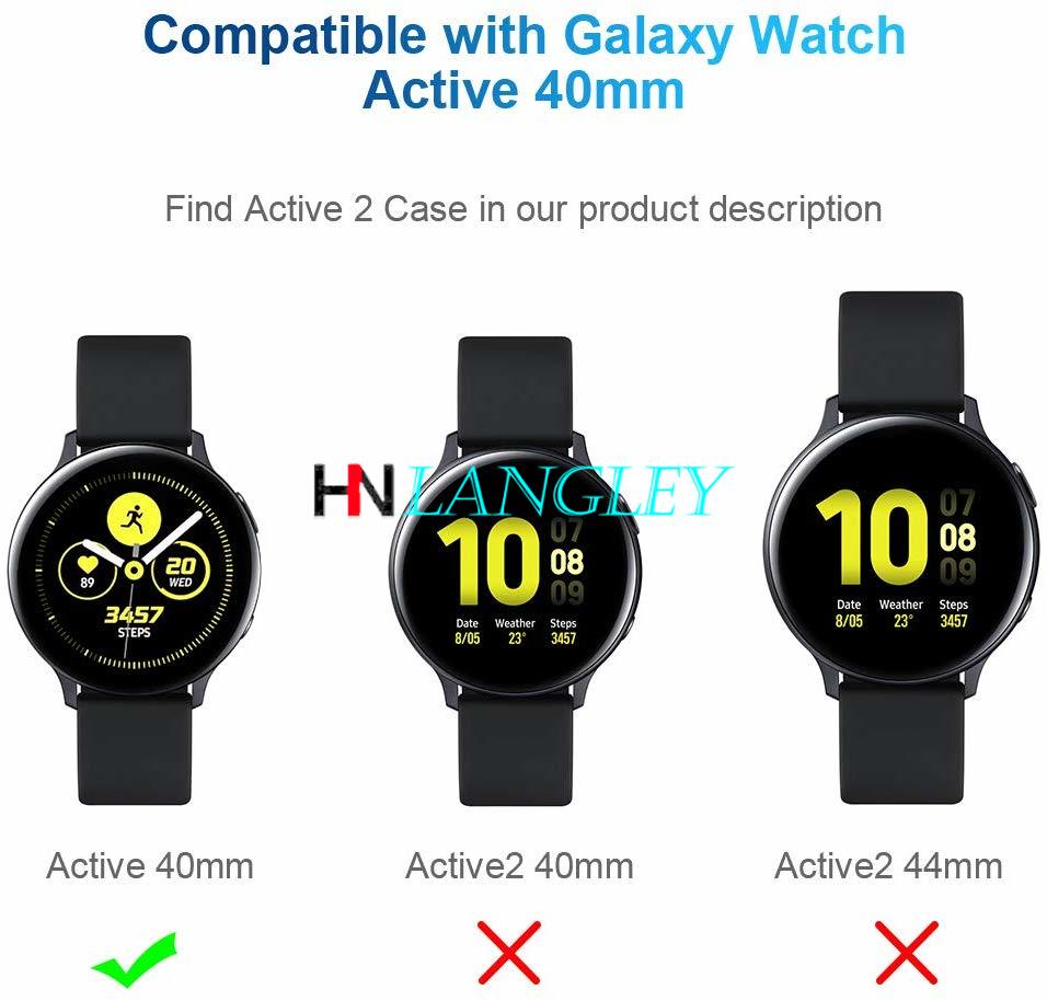 Compatibel met samsung galaxy watch active hoesje zachte tpu bumper volledige rondom screen protector galaxy watch active 40mm sm -r500