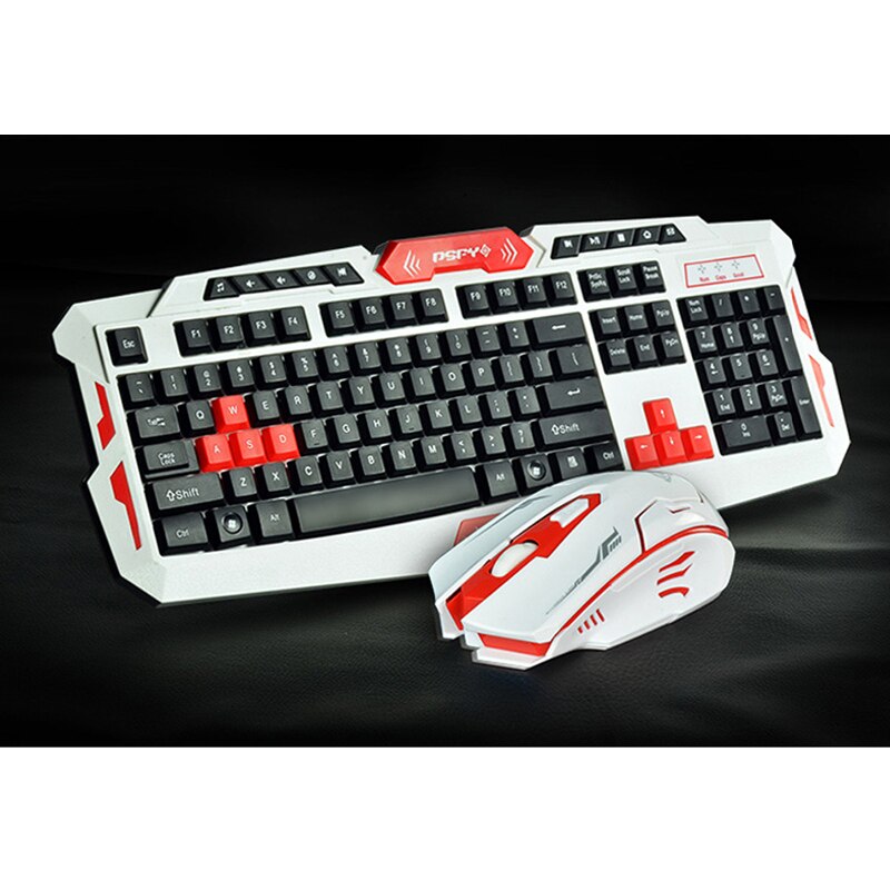 Trådlöst tangentbord mus combo set usb 2.4 ghz 1600 dpi gaming gamer spel möss multimedia vattentät för dator pc skrivbord