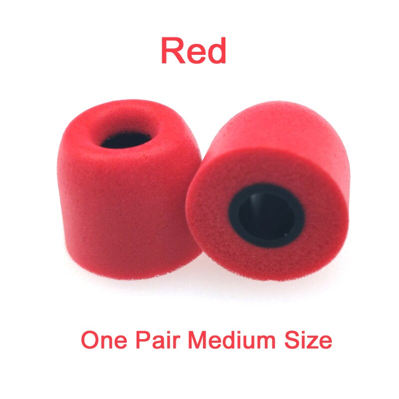 Originele kz-oordopjes met traagschuim (3 paar,  (6 stuks), geluidsisolerende comfortabele oorkussens, in-ear oordopjes voor de kz zsx  zs10 pro-hoofdtelefoon.: 1 paar maat m rood
